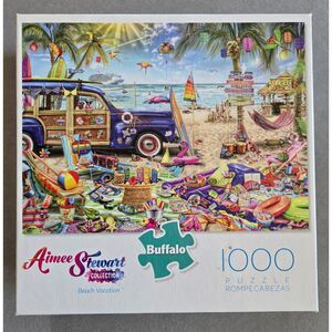 Buffalo Games Beach Vacation 1000 pc Aimee Stewart Complete Preowned